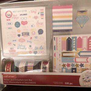NWT Craftsmart sticker and embellishment box.